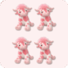 Pink Cow Plush 4PCS
