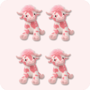 Pink Cow Plush 4PCS